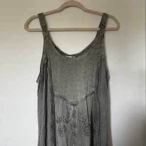 Boho muted green dress! Really pretty details and so soft!